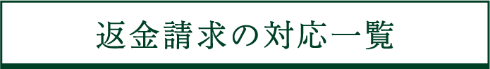 返金請求の対応一覧